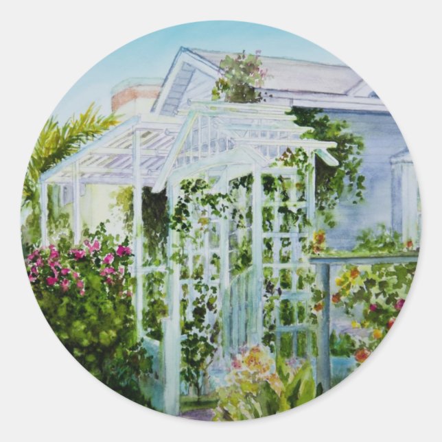 Canal Trellis Classic Round Sticker (Front)