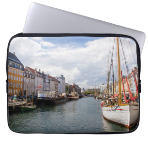 Canal with Boats   Copenhagen Laptop Sleeve