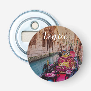 Canal with traditional gondola in Venice, Italy Bottle Opener