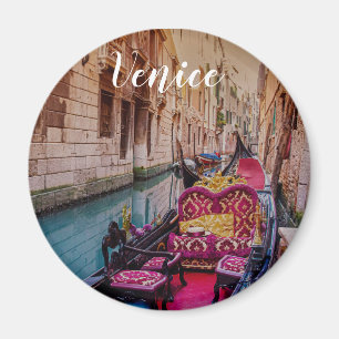 Canal with traditional gondola in Venice, Italy Magnet