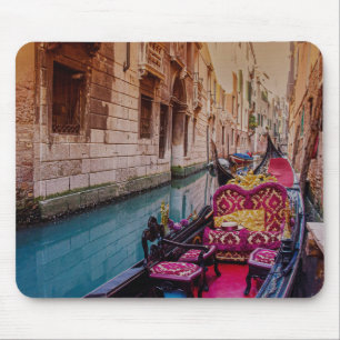 Canal with traditional gondola in Venice, Italy Mouse Mat