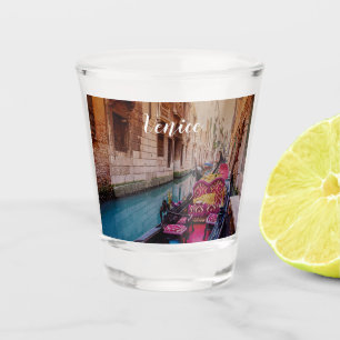 Canal with traditional gondola in Venice, Italy Shot Glass