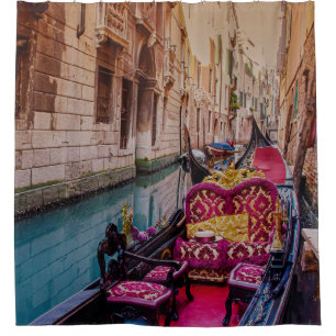 Canal with traditional gondola in Venice, Italy Shower Curtain