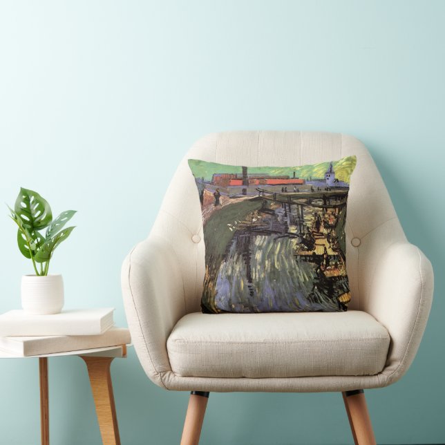 Canal with Women Washing by Vincent van Gogh Cushion (Chair)