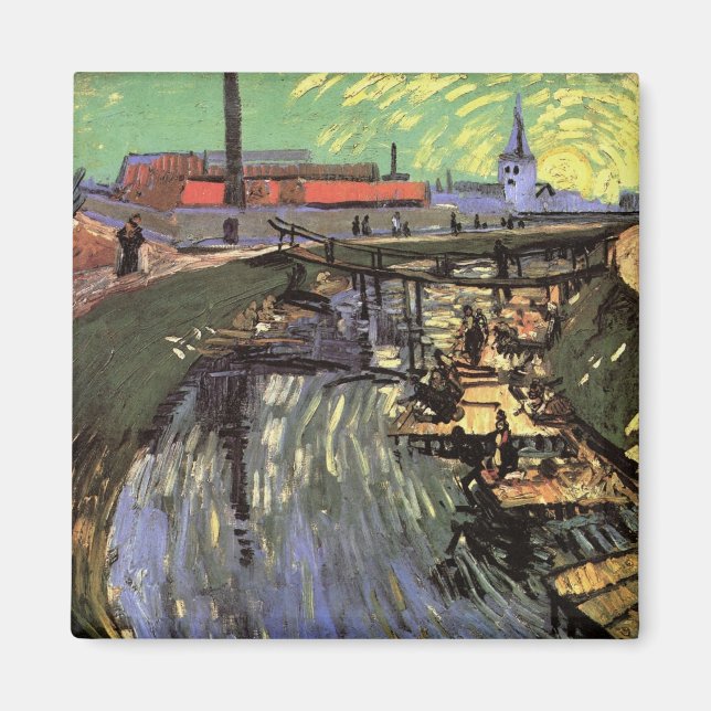 Canal with Women Washing by Vincent van Gogh Magnet (Front)