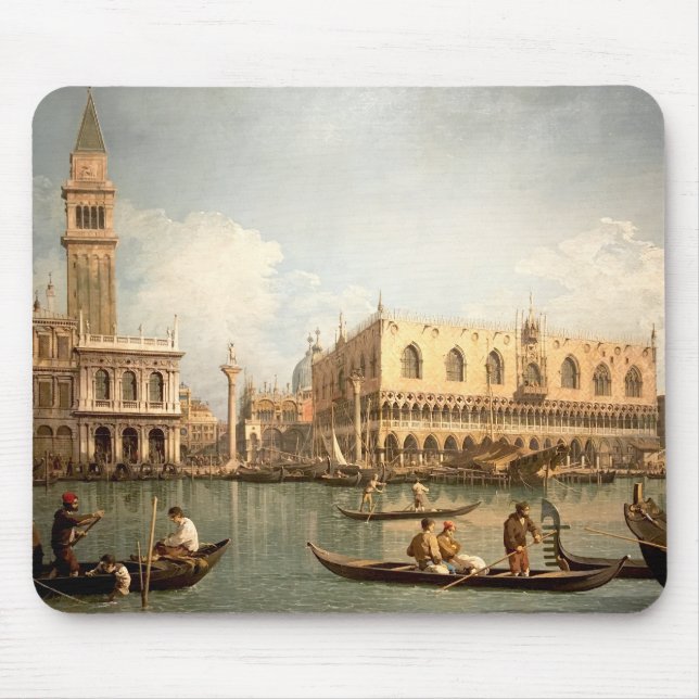 Canaletto - View of the basin of San Marco Venice Mouse Mat (Front)