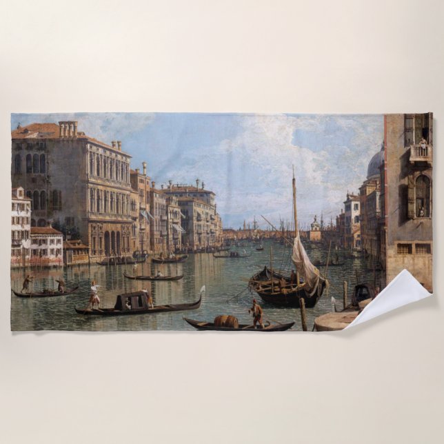 Canaletto View of the Grand Canal        Beach Towel (Front)