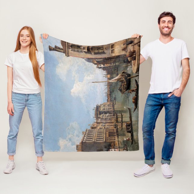 Canaletto View of the Grand Canal   Fleece Blanket (In Situ)