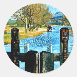 CANALS AND NARROWBOATS CLASSIC ROUND STICKER