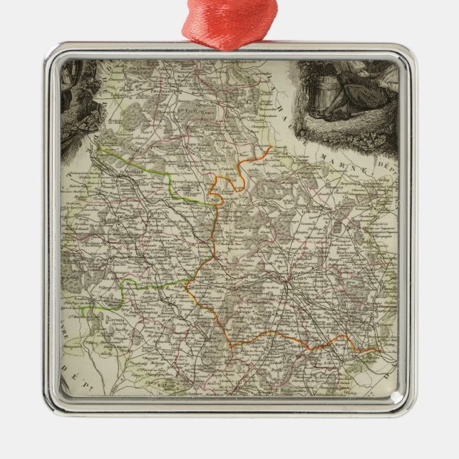 Canals and roads metal tree decoration (Front)
