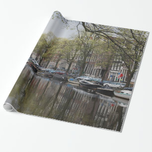 Canals in Amsterdam, Holland Wrapping Paper