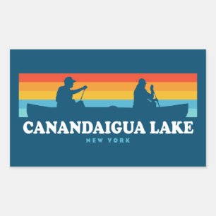 Canandaigua Lake New York Canoe Rectangular Sticker