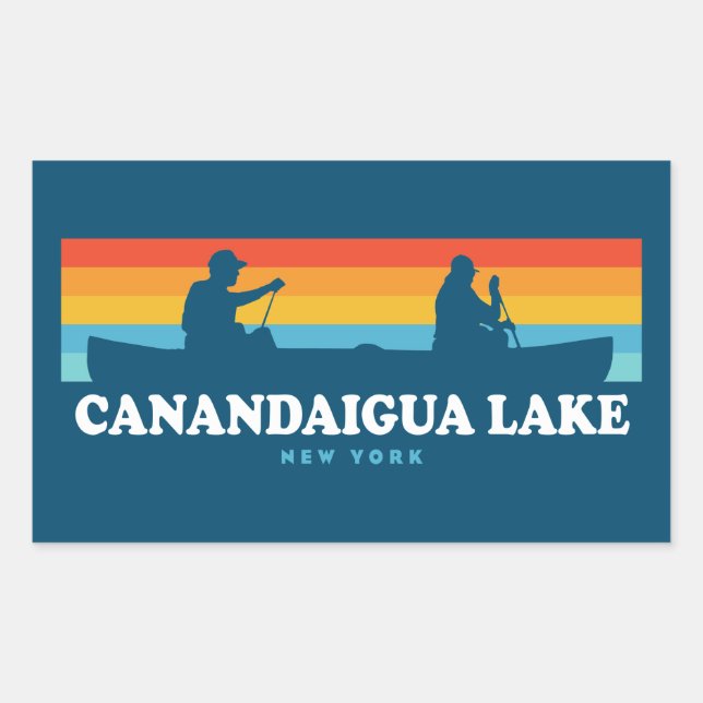 Canandaigua Lake New York Canoe Rectangular Sticker (Front)