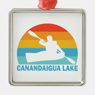 Canandaigua Lake New York Kayak Metal Tree Decoration