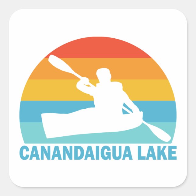 Canandaigua Lake New York Kayak Square Sticker (Front)