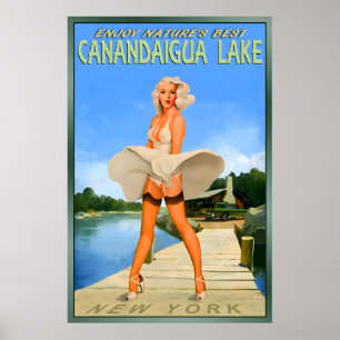 CANANDAIGUA LAKE New York -Marilyn Monroe Travel Poster