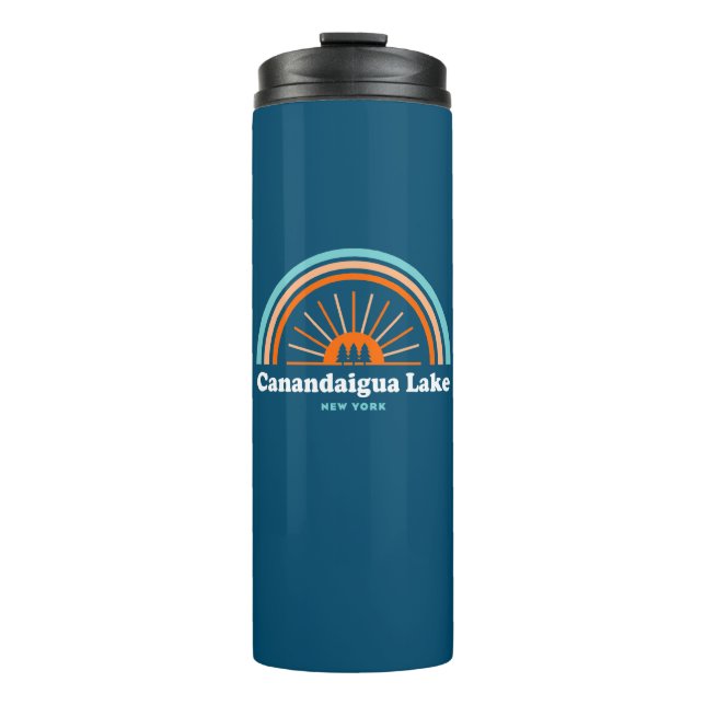 Canandaigua Lake New York Rainbow Thermal Tumbler (Front)