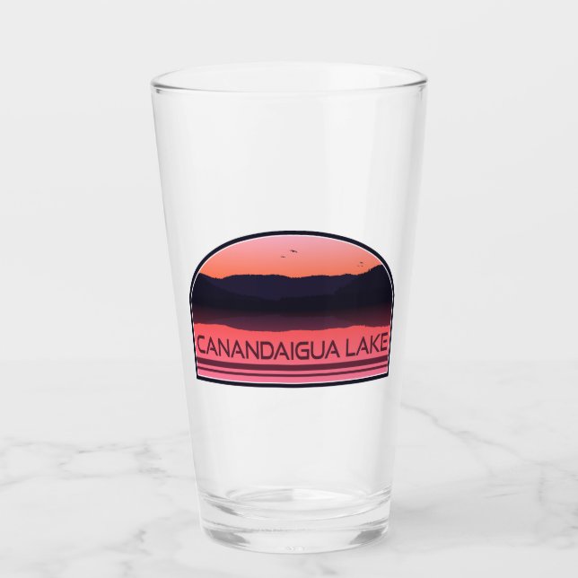 Canandaigua Lake New York Red Sunrise Glass (Front)