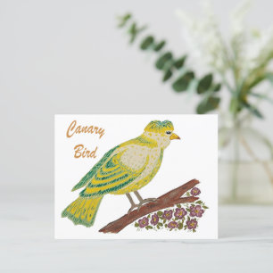 Canary Bird Artwork Postcard