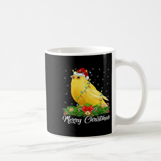 Canary Bird Lover Matching Santa Hat Canary Christ Coffee Mug (Right)