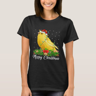 Canary Bird Lover Matching Santa Hat Canary Christ T-Shirt