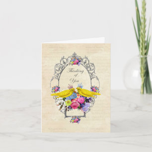 Canary Birds with Crowns Card