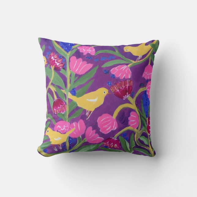 Canary in the Garden Cushion (Front)