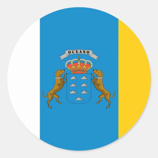 canary island flags classic round sticker (Front)