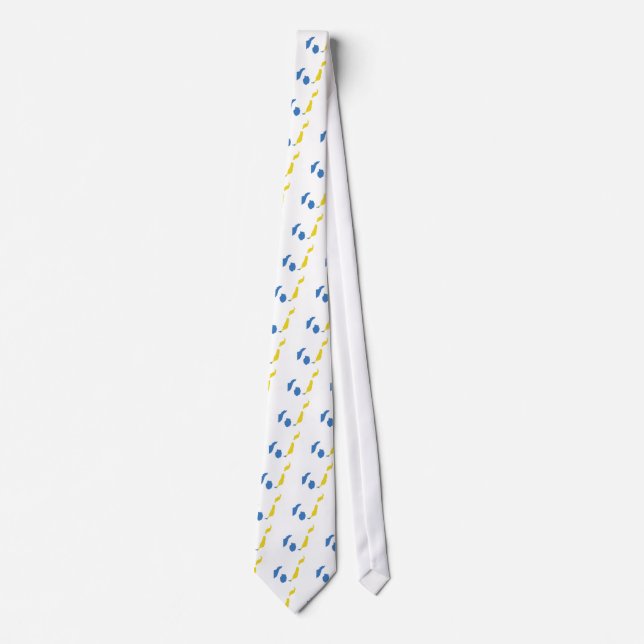 Canary Islands Flag Map full size Tie (Front)