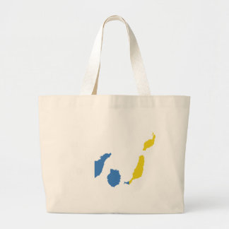Canary Islands flag map Large Tote Bag
