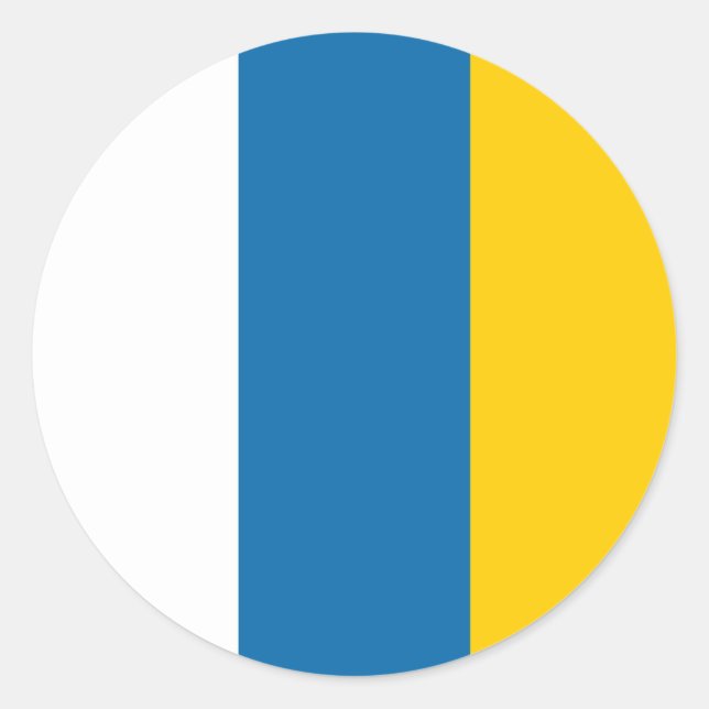 Canary Islands flag spain region symbol Classic Round Sticker (Front)