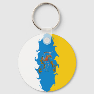 Canary Islands Gnarly Flag Key Ring