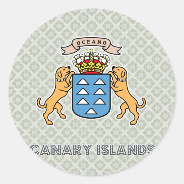 Canary Islands High Quality Coat of Arms Classic Round Sticker (Front)