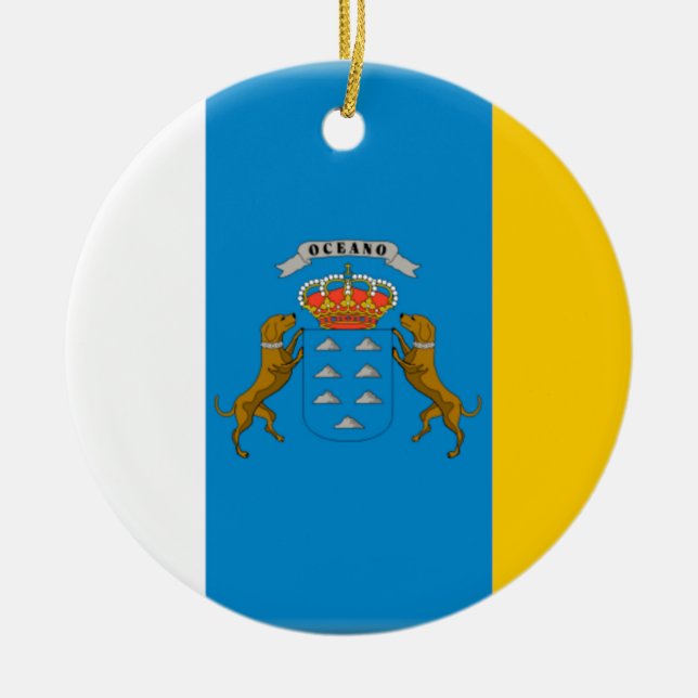 Canary Islands (Spain) Flag Ceramic Tree Decoration (Front)