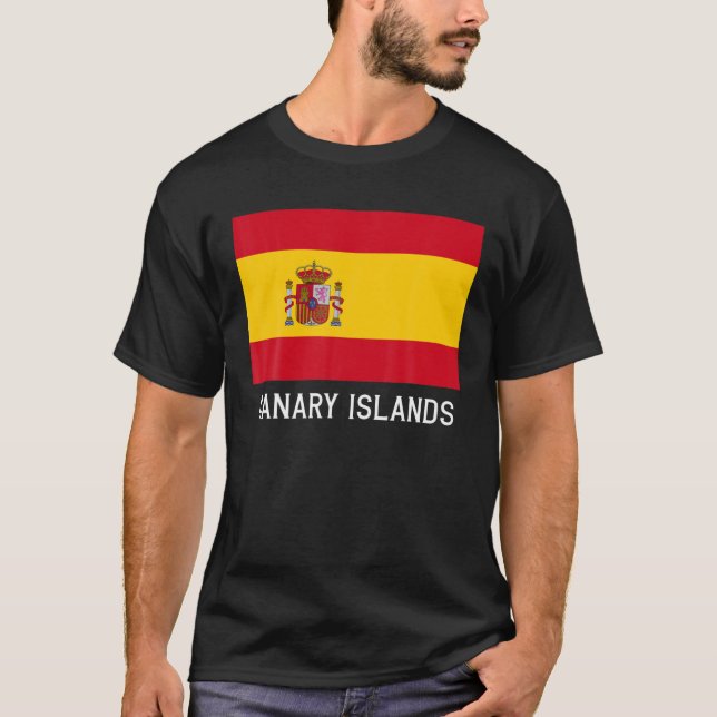 Canary Islands Spain Flag Emblem Escudo Bandera Cr T-Shirt (Front)