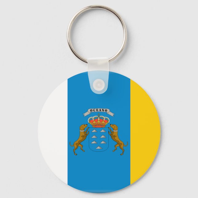 Canary Islands (Spain) Flag Key Ring (Front)