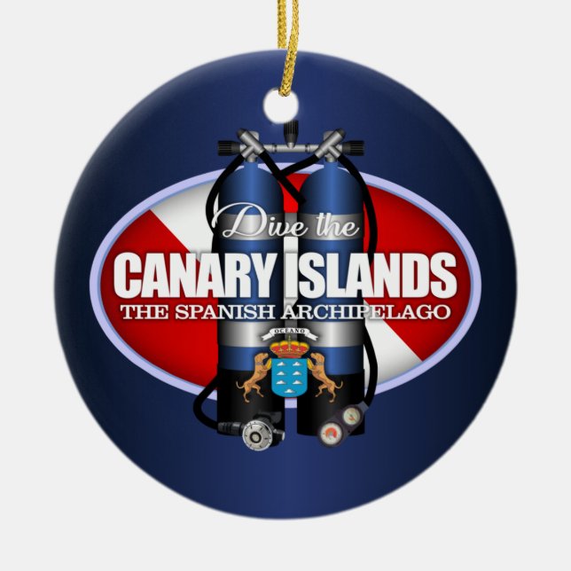 Canary Islands (ST) Ceramic Tree Decoration (Front)