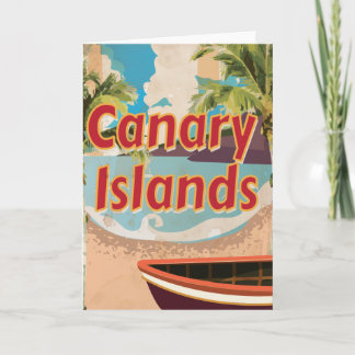 Canary Islands Vintage Travel Poster Holiday Card