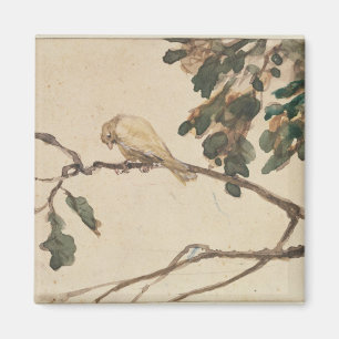 Canary on an Oak Tree Branch Magnet