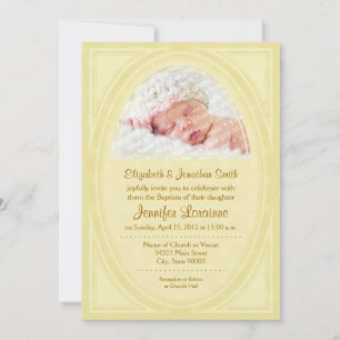 Canary Ovals Baptism Invitation