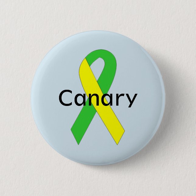 Canary Ribbon 6 Cm Round Badge (Front)