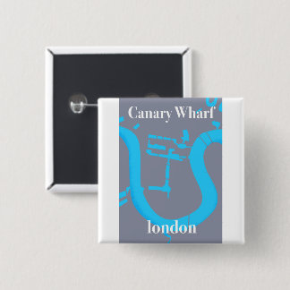 canary wharf london map travel poster 15 cm square badge