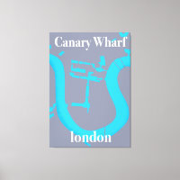 canary wharf london map travel poster