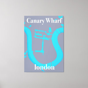 canary wharf london map travel poster canvas print