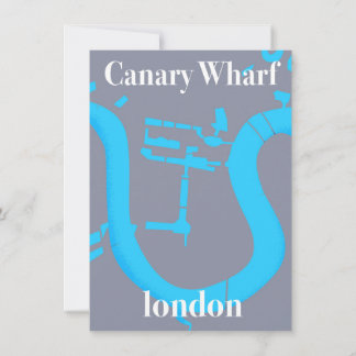canary wharf london map travel poster invitation