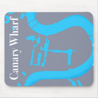 canary wharf london map travel poster mouse mat