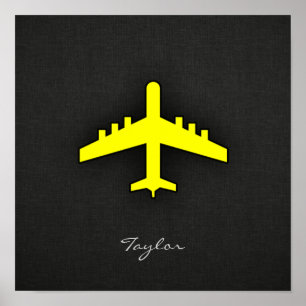 Canary Yellow Airplane Poster