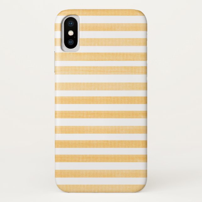 Canary Yellow and Stripe Apple iPhone X Case (Back)