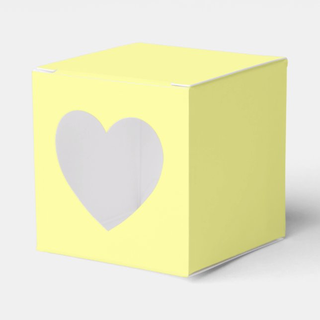 Canary Yellow Heart Favour Box (Front Side)