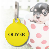 Canary Yellow Minimalist Cat Dog Name Address